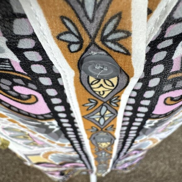 Hale Bob Women's S Sheer Chiffon Button Blouse Multi Paisley EUC - Picture 4 of 14